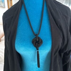 Chic Black Knot Pendant Necklace by Robert Verdi